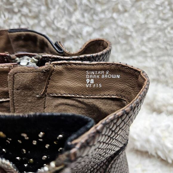 Earthies Sintra 2 Brown Leather Ankle Boots sz 9 - Picture 5 of 8